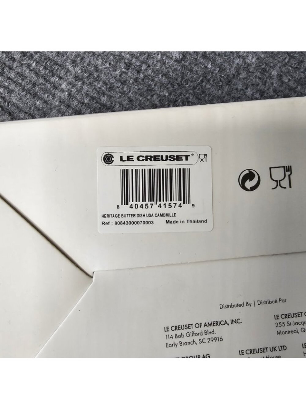 NEW RARE Le Creuset Heritage Butter Dish New Camomille Yellow Color - New in Box - Picture 6 of 6